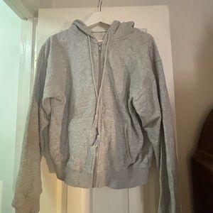 Brandy Melville Zip-Up Hoodie - black